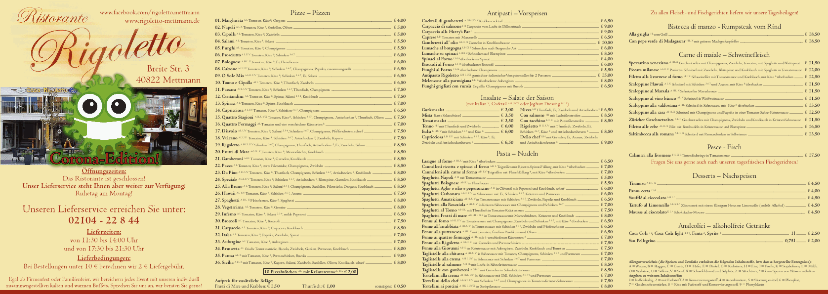 Ristorante Rigoletto - Italienisches Restaurant mit Lieferservice